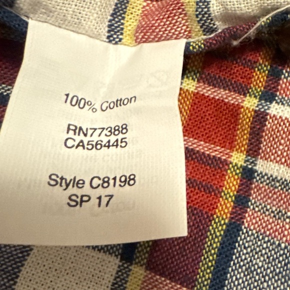 J. Crew Red and Blue Casual Button Down Shirt - Picture 8 of 8